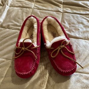 Red ugg moccasins